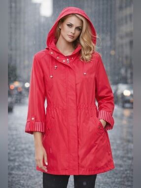Northern Reflection Waterproof Windbreaker Jacket Coral Pink Size Small